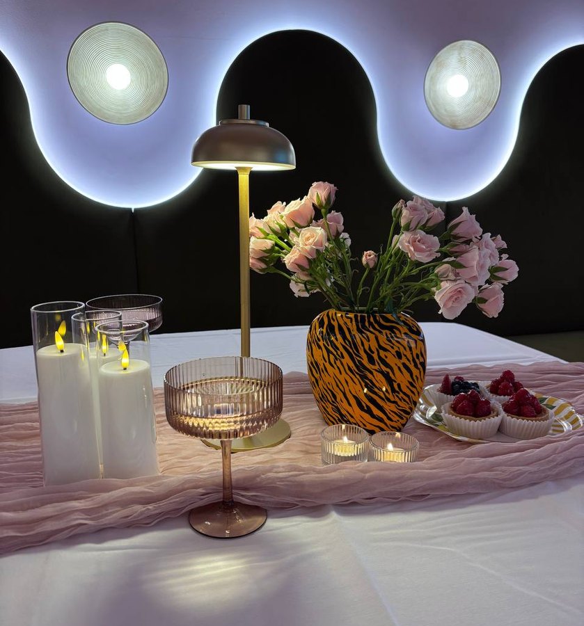 Candlelit table for two at Color Time