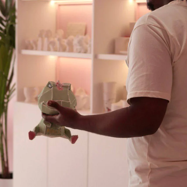Finished froggy piggy bank at the studio